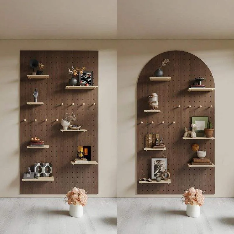 Mid-Century Wall Pegboard Shelf OEM wooden product